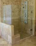 Glass shower enclosure with multiple knob settings